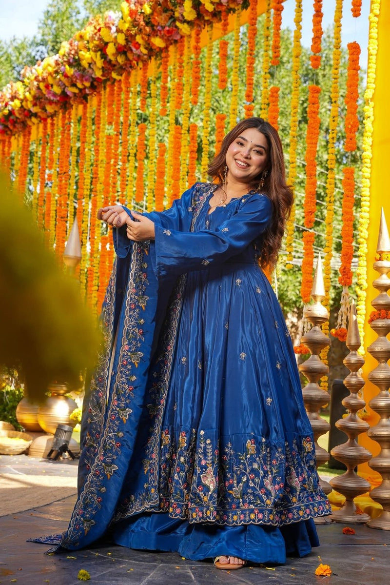 ARMANI FLORAL ANARKALI SUIT SET OF 3
