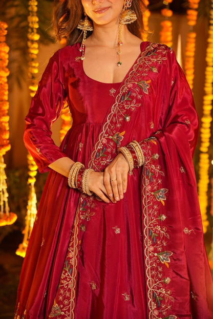RAVISHA FLORAL ANARKALI SUIT SET OF 3