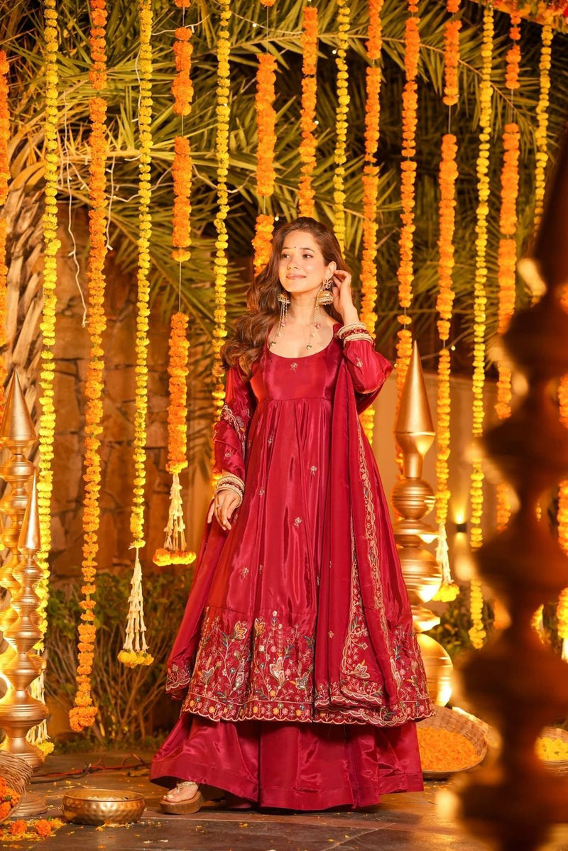 RAVISHA FLORAL ANARKALI SUIT SET OF 3