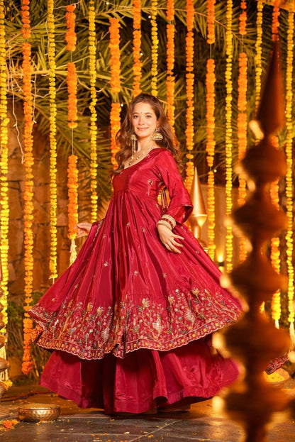 RAVISHA FLORAL ANARKALI SUIT SET OF 3