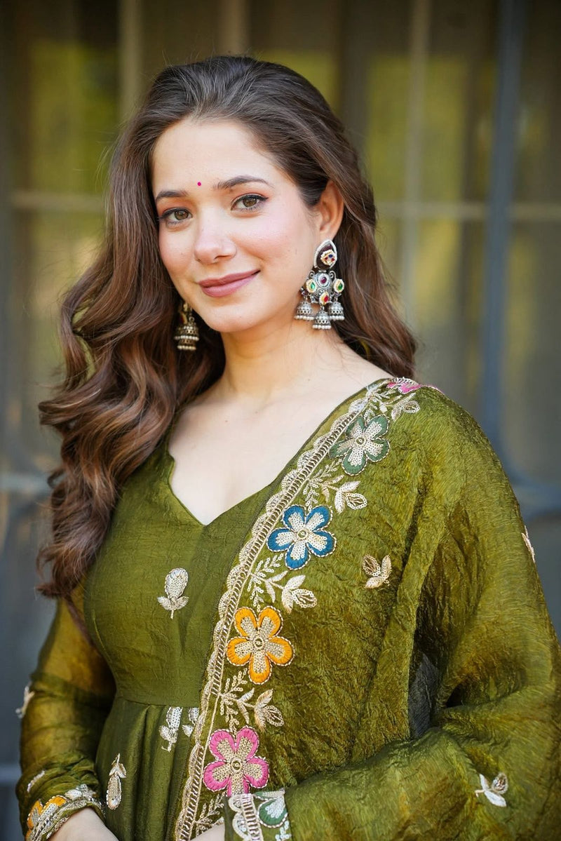 NAISHVIKA FLORAL ANARKALI SUIT SET OF 3
