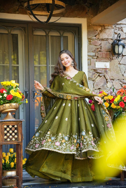 NAISHVIKA FLORAL ANARKALI SUIT SET OF 3