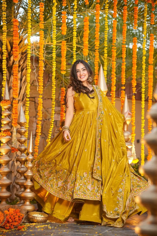 MILLOW FLORAL ANARKALI SUIT SET OF 3