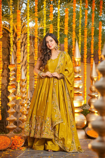 MILLOW FLORAL ANARKALI SUIT SET OF 3
